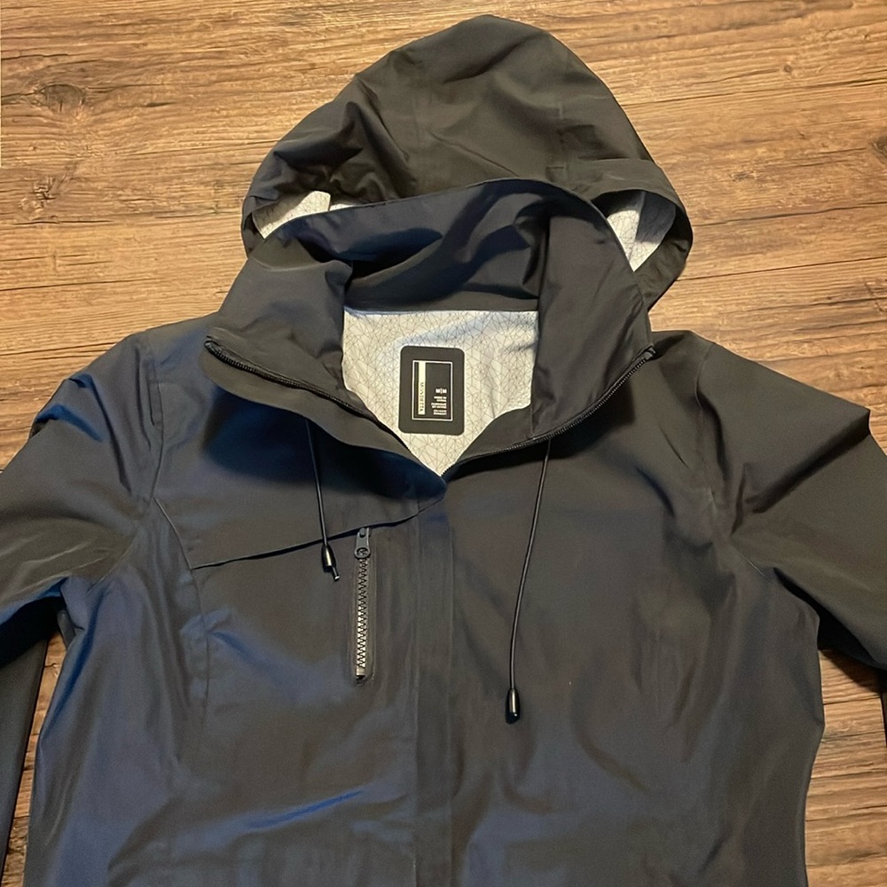 Long Line Rain Jacket / Wind Breaker (Black)